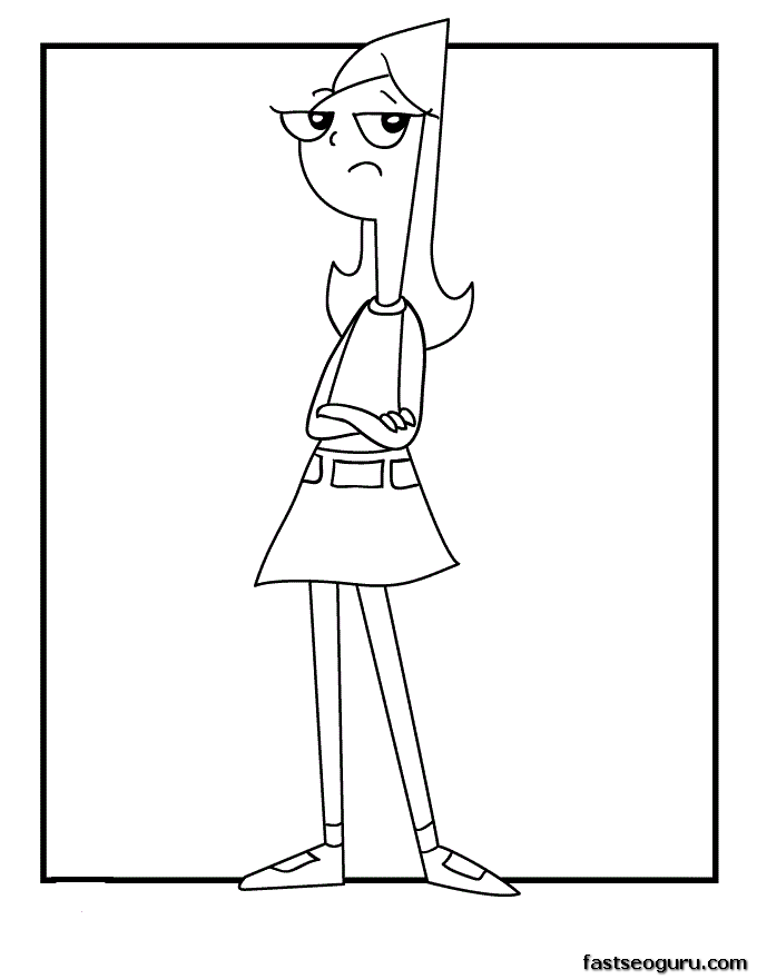 Printable Phineas and Ferb Candace Coloring Page